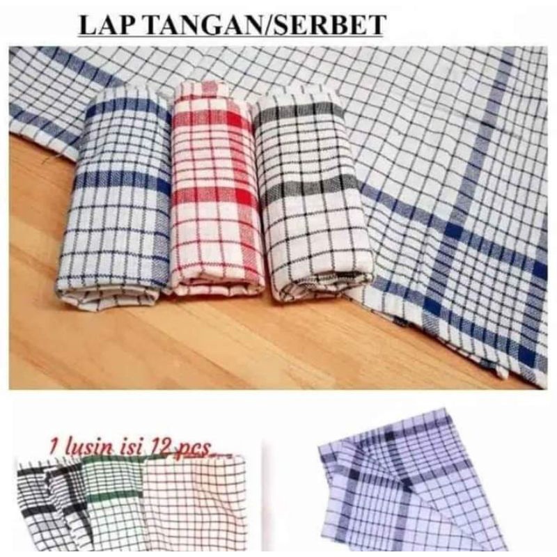 Kain Lap Dapur Serbet Serbaguna / Lap Tangan Piring / Celemek Meja Makan Bahan Katun Cotton