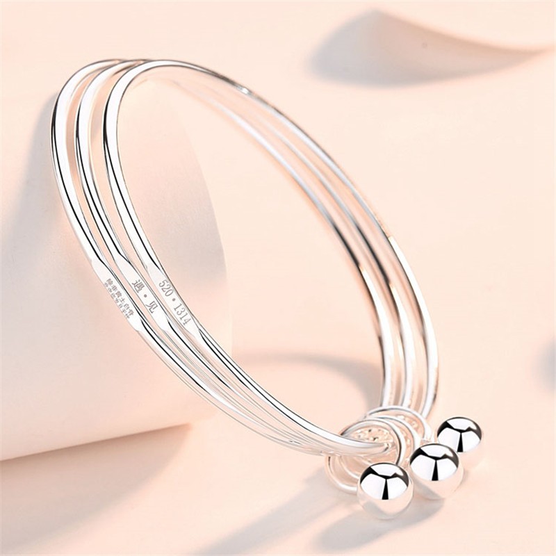 Plated S925 Sterling Silver Bracelet Female Solid Valentine's Day Gift Ornament