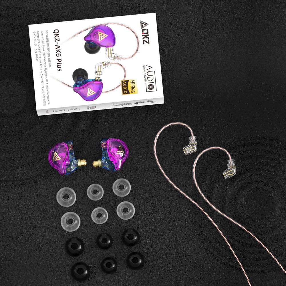 Qkz AK6 Plus Earphone in Ear Dinamis HIFI Bass Dengan Kabel Bisa Dilepas Untuk Olahraga