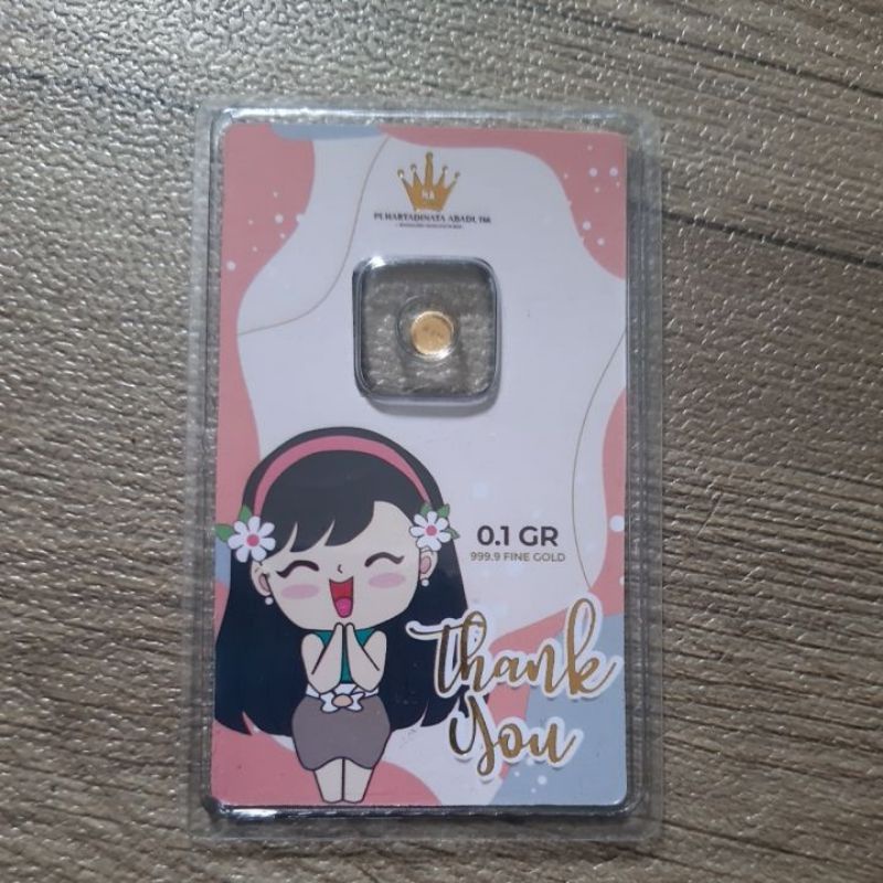 thank you card minigold 0,1 gram PT Hartadinata Abadi