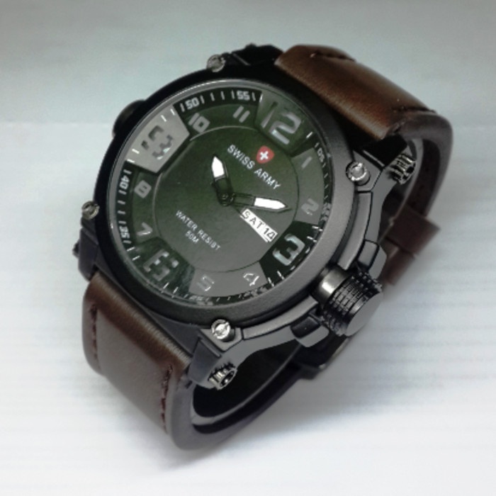 Jam Tangan Pria COD Watch Fashion Terbaru Murah Keren E1K6 Jam Tangan Pria Cowok Swiss Army R1564 Ja