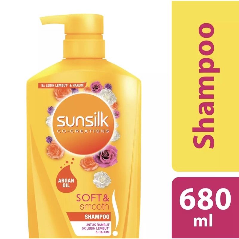 Sunsilk Shampoo Soft & Smooth 680ml / Sunslik Botol Kuning 680 ml