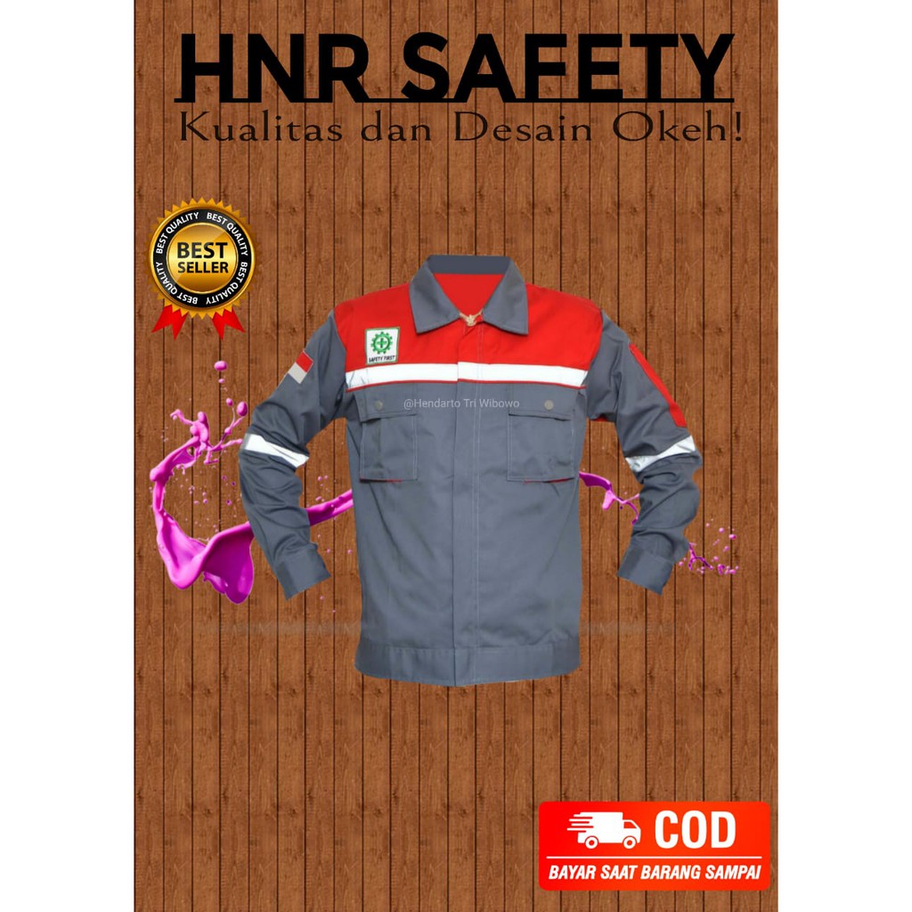 Baju kemeja kerja safety K3 lengan panjang/wearpack proyek