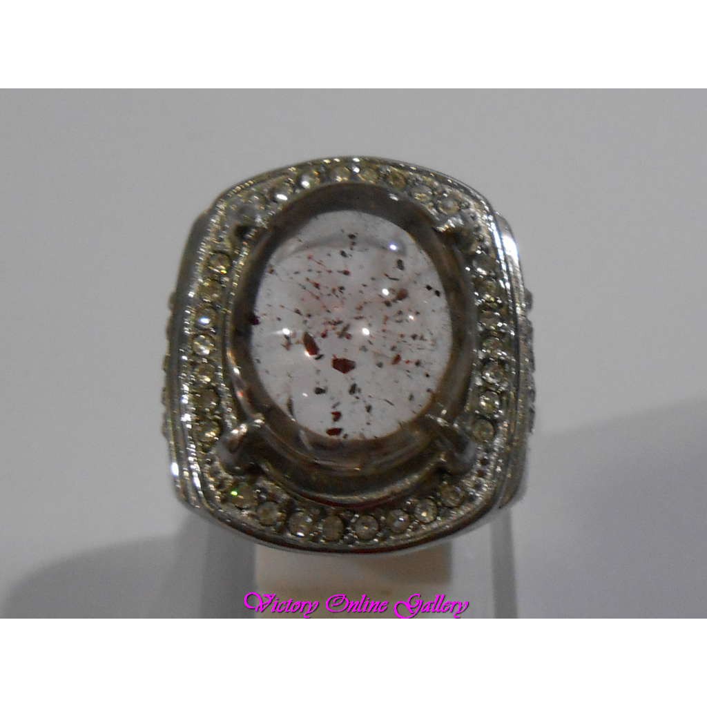 Cincin Kecubung Kalimantan Keping Platina Merah Blink kerlap kerlip Natural