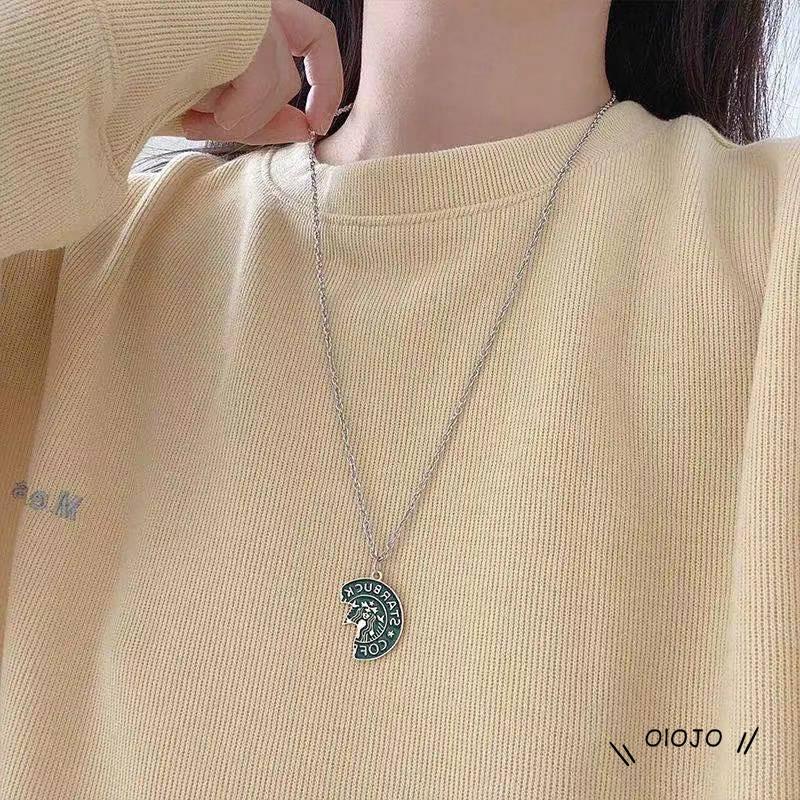 【COD】Starbucks Kalung Rantai Panjang Dengan Liontin Kopi Gaya Hip Hop Untuk Unisex