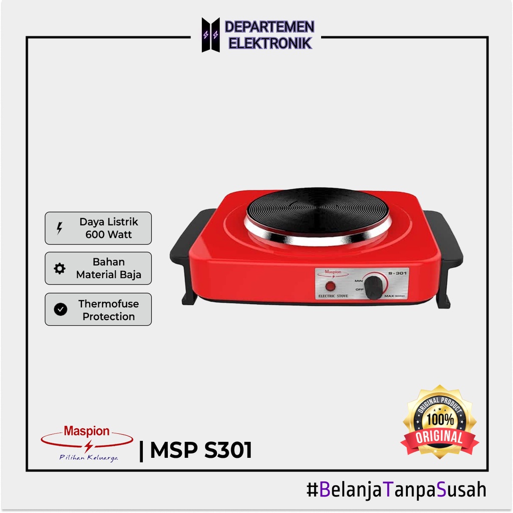 MASPION Kompor Listrik portable Type S 301 HARGA EKONOMIS