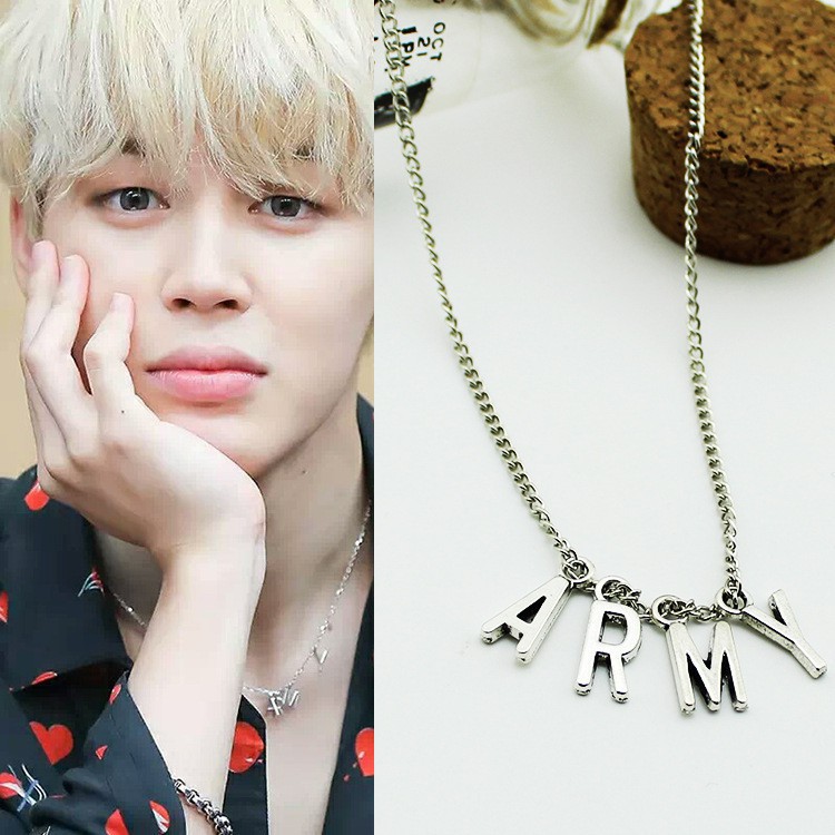 【COD Tangding】Kpop Necklace Bangtan Boys ARMY A.R.M.Y Pendant Charm Jewelry