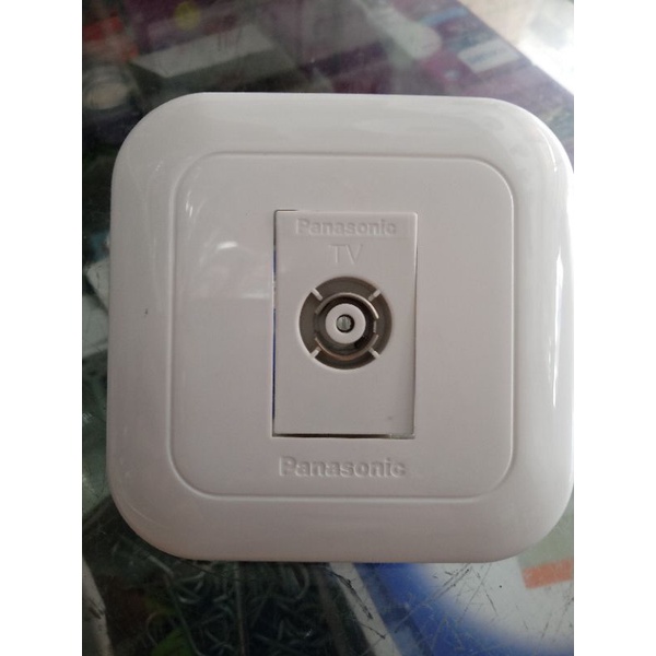 panasonic stop kontak tv/ stop kontak antena tv ib putih