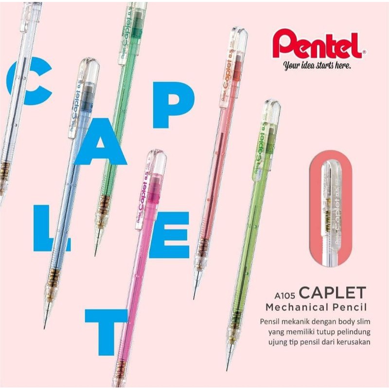 

Pensil Mekanik Pentel Caplet Warna Transparant