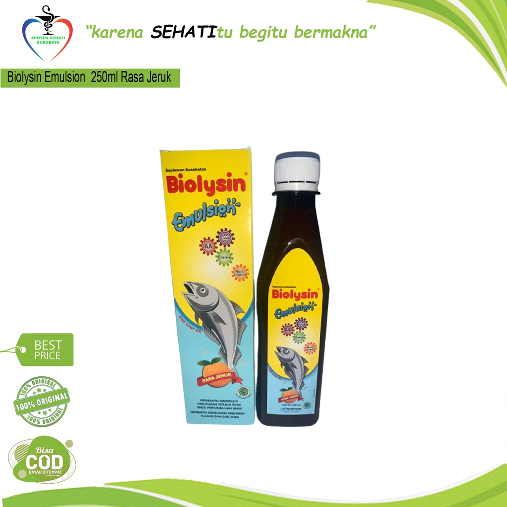 Biolysin Emulsion 250ml Suplemen Minyak Ikan Vitamin Anak Masa Pertumbuhan