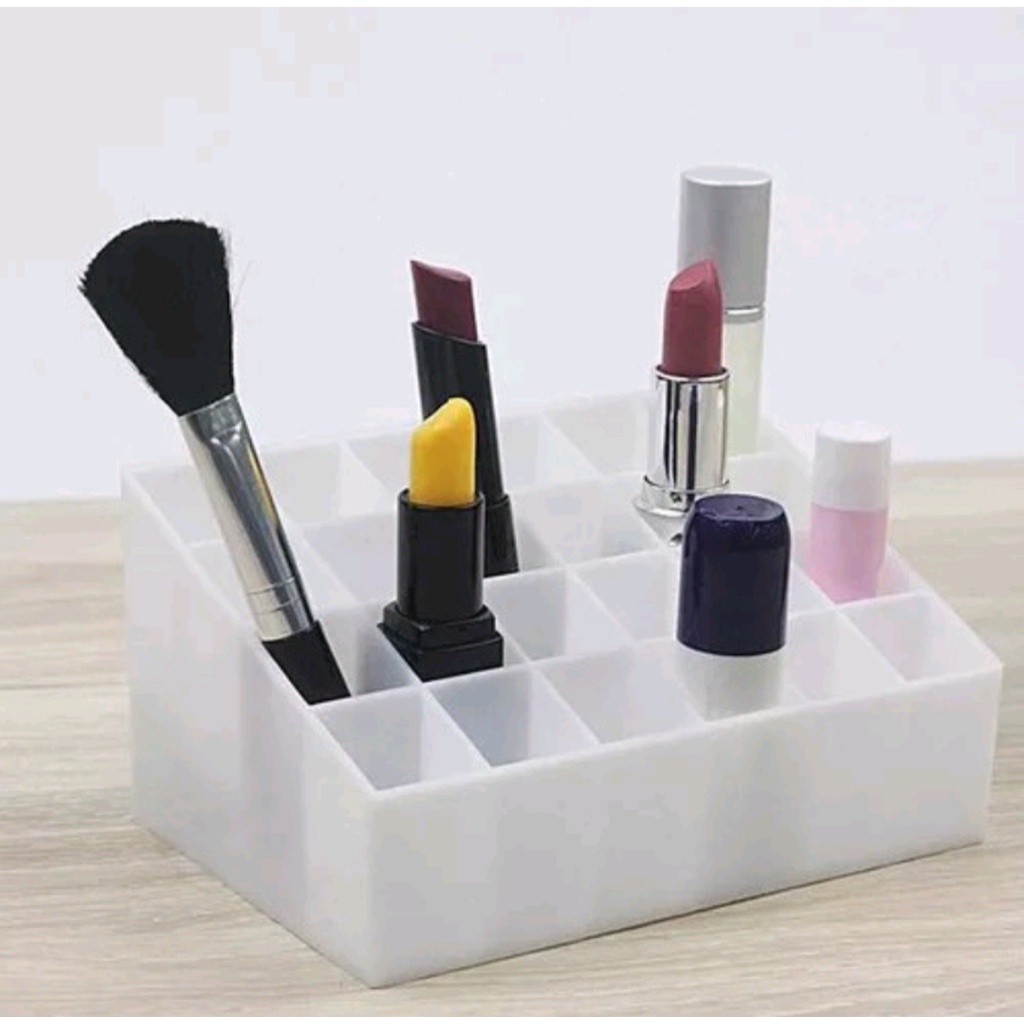 Rak Lipstik 24 slot/Tempat Penyimpanan Lipstick/Make Up Organizer/Rak Kosmetik Lipstik Acrylic 24slot