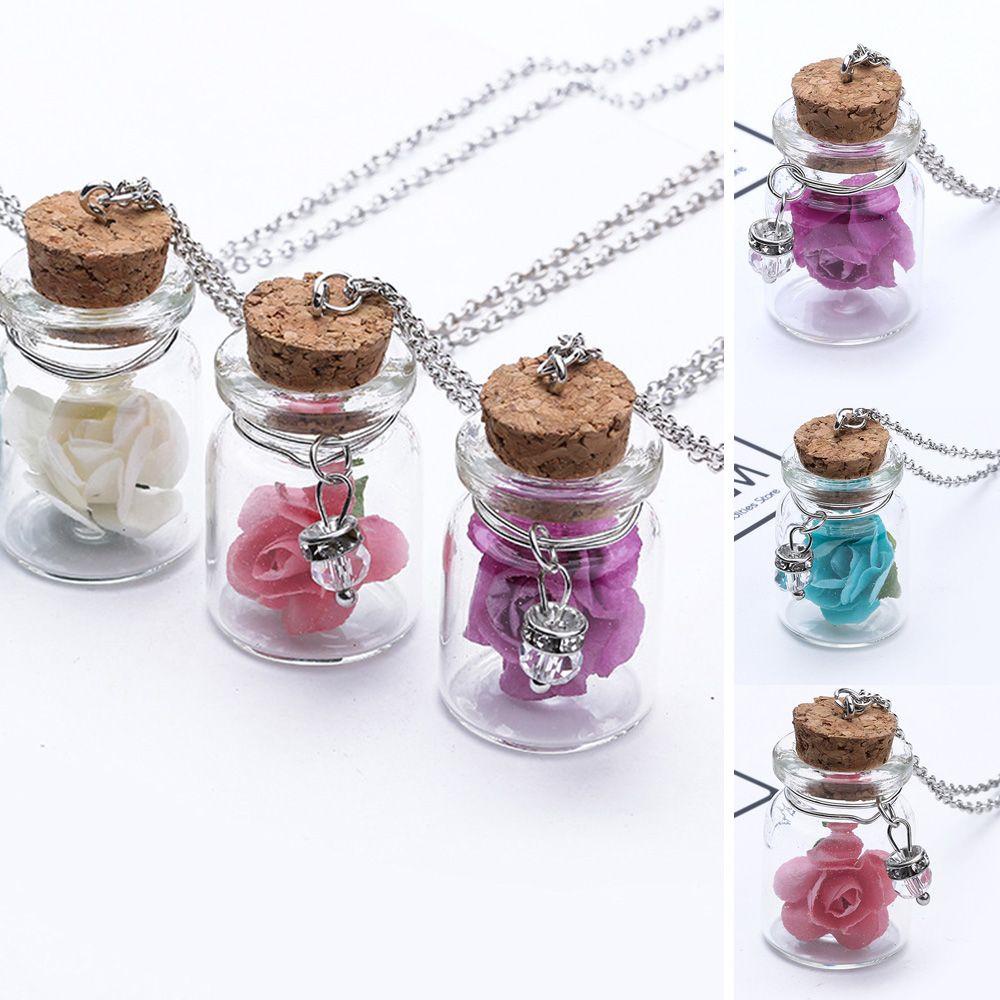 Kalung Rantai Panjang Dengan Liontin Botol Drift Untuk Wanita