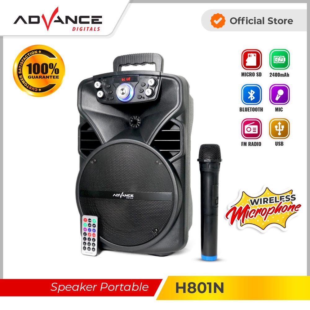 Advance H801N Speaker Bluetooth Karaoke Portable BONUS Mic Wireless