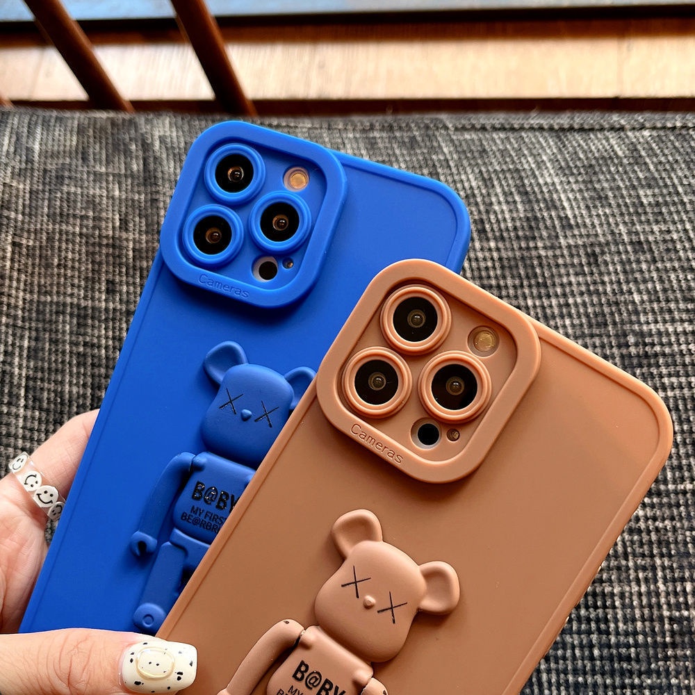 Soft Case Hp Gambar Kartun Beruang Untuk IPhone 12 / 13 / 11promax / X / Xs Max / Xr / 7 / 8plus Sbzj