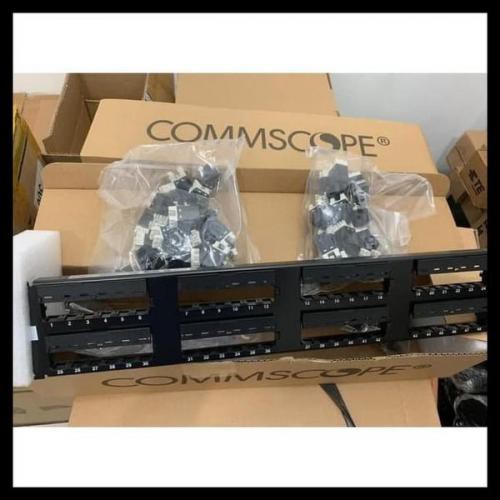 Patch Panel 48 Port Lengkap Modular Jack Cat 5E AMP COMMSCOPE Rack Server