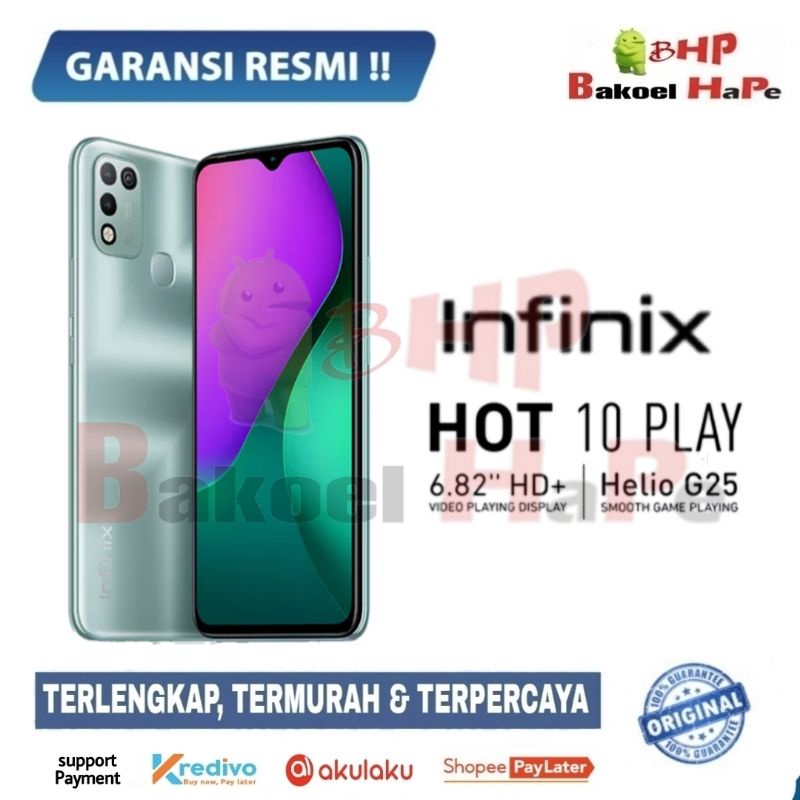 infinix Hot 10 Play 2/32GB 3/32Gb & 4/64Gb Garansi Resmi