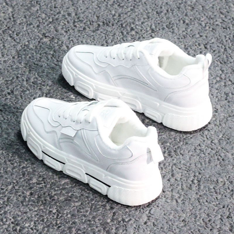 Torre Shoes Add Velvet White Shoe Girl New Winter 2019 Han