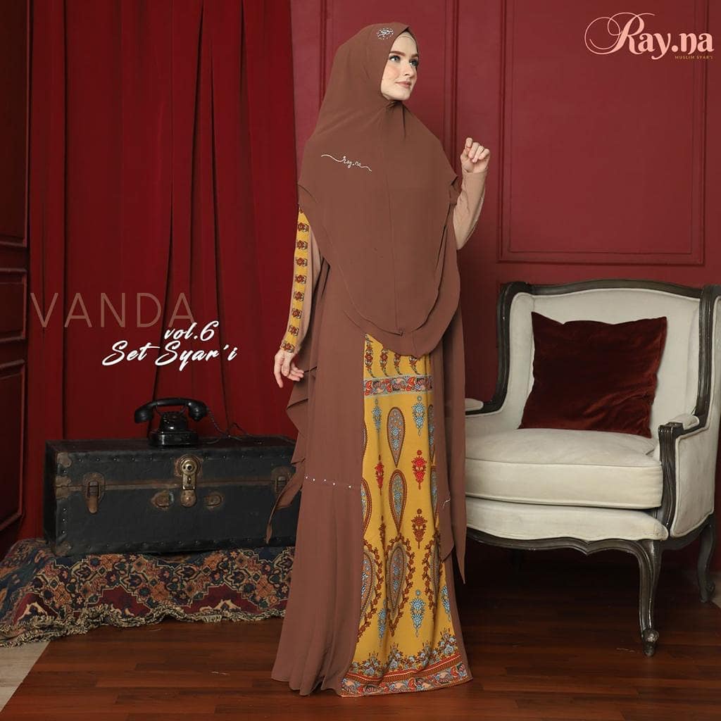 VANDA Mix Vol By Ray.Na Gamis Set Khimar Syari Motif Elegan Mewah Super Premium Babydoll Busui ORIGI