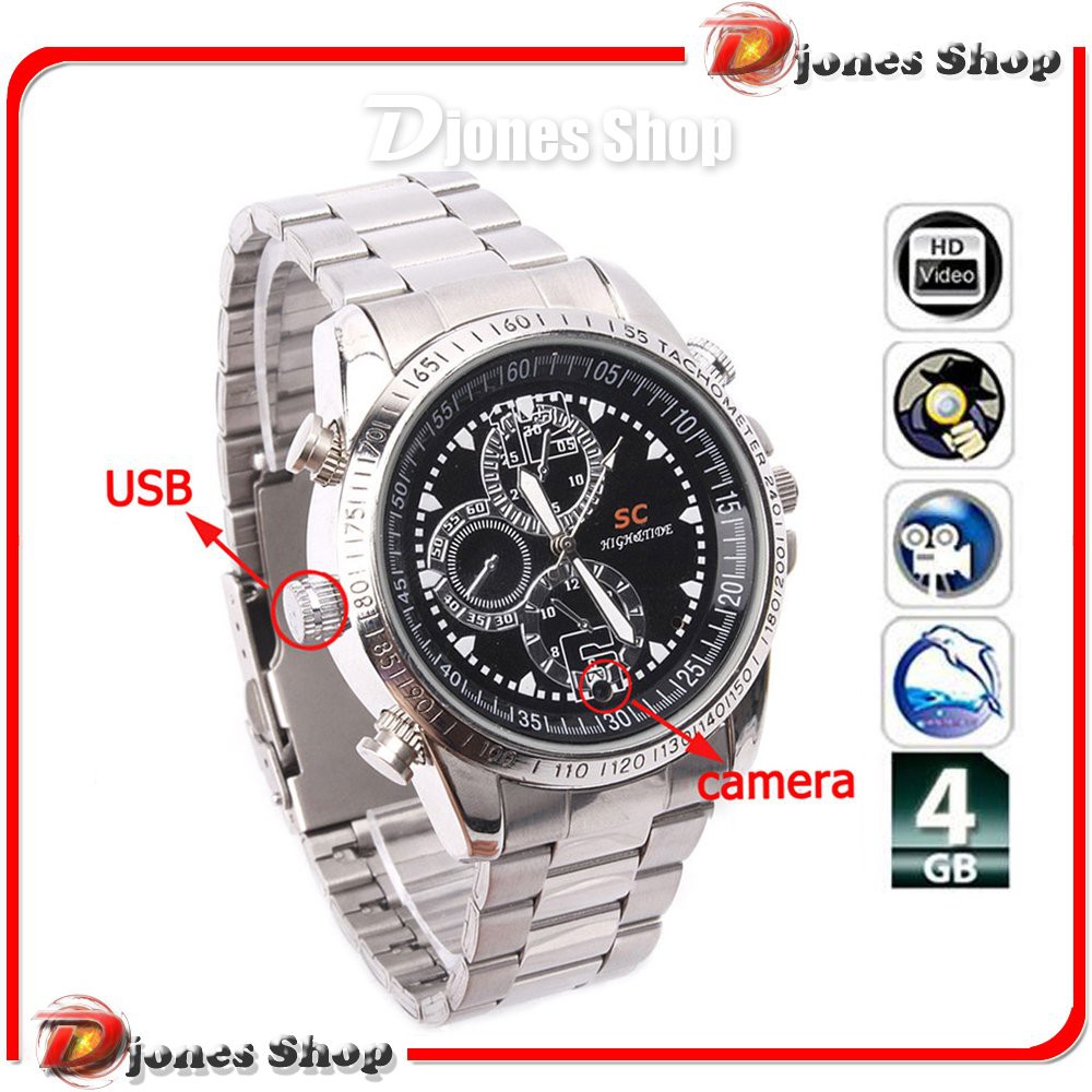 Unik Spy Cam Camera Jam Tangan Kamera Rantai Stainless Stell 8GB Limited