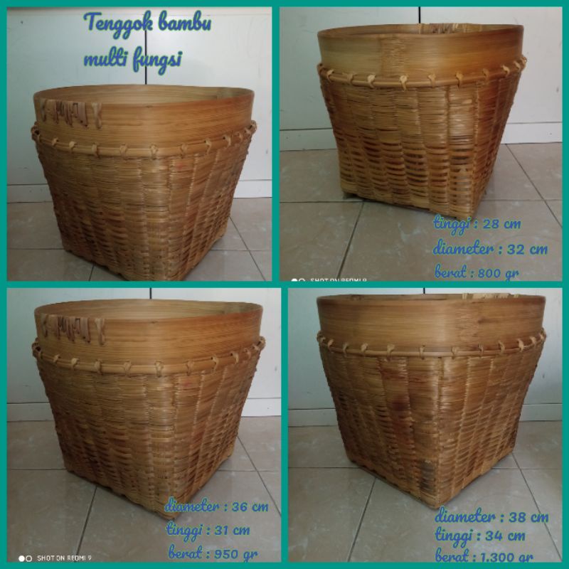 Tenggok bambu kecil/bakul bambu/bakul jamu