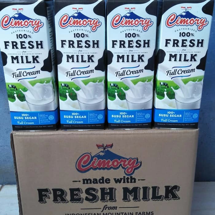 Fresh Milk Cimory 950ml (1 karton isi 12 pcs) TANPA TUTUP