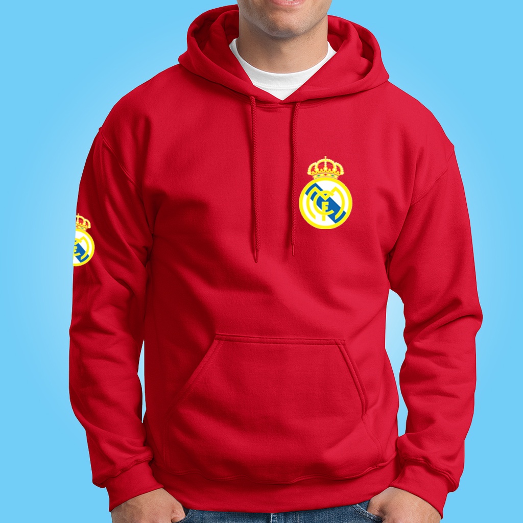 Sweater Hoodie Real Madrid Sepak Bola Cotton Fleece Tebal