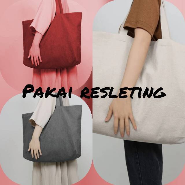 RIZKIBAG Tote bag wanita ukuran besar pakai resleting