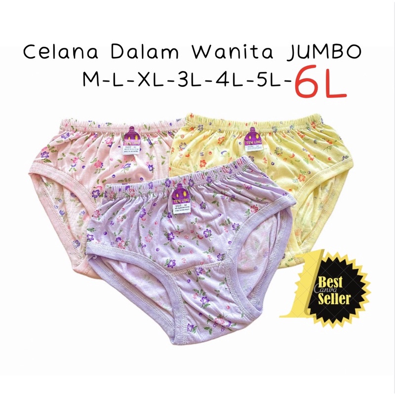 Celana Dalam Wanita Cewek Dewasa Remaja Jumbo 6L 5L 4L 3L Celana Dalam Ibu CD Jumbo Polos CD Murah