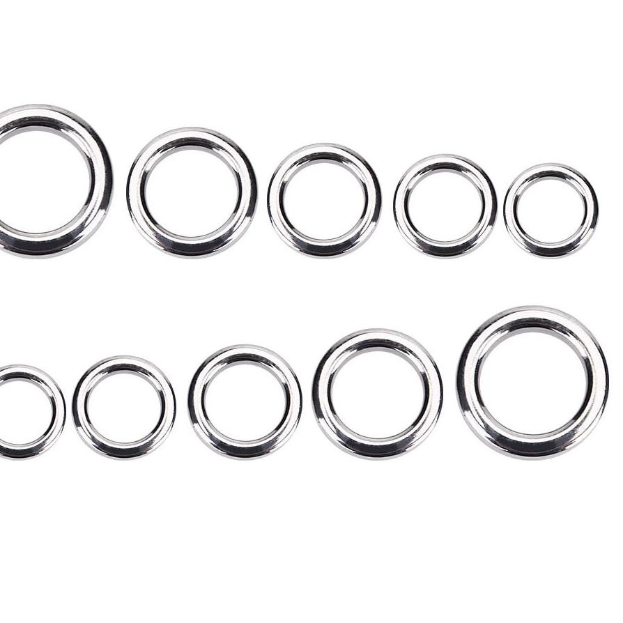 LANGSUNG ATC.. "GROSIR" 50PCS SOLID RING STAINLESS STEEL 302 OVAL & BULAT MURAH
