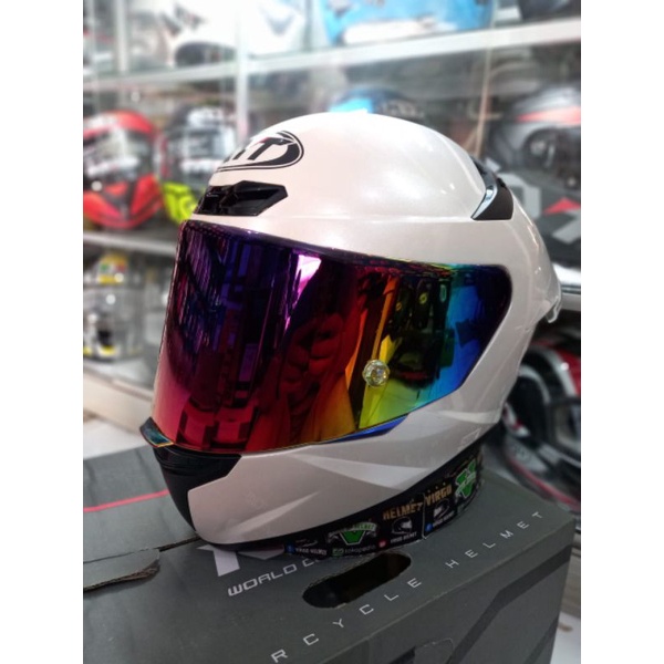 KYT TT COURSE WHITE SOLID PAKET GANTENG