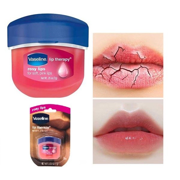 Vaseline Lip Balm Therapy Rosy pink Moisturizing Pelembab dan Pemerah Bibir Permanen Alami