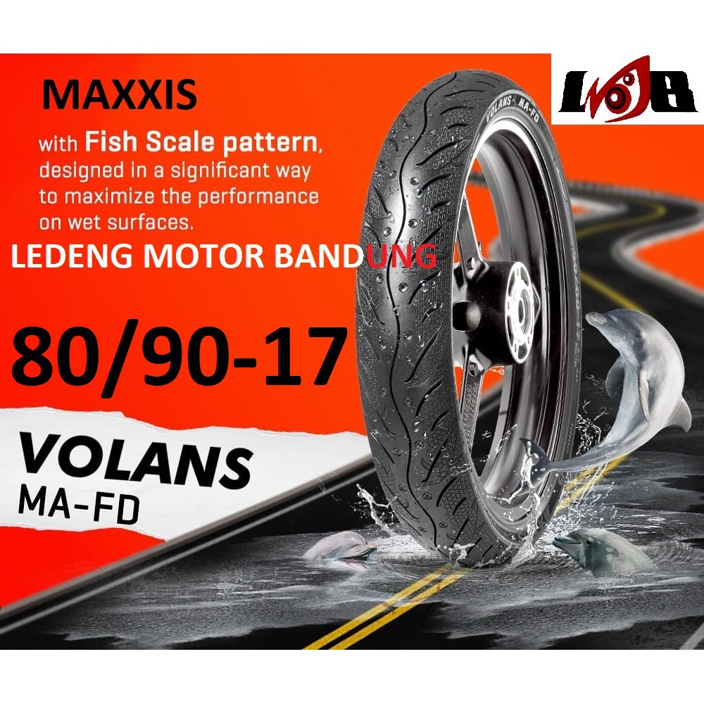 Maxxis 80/90-17 MA-FD Volans Ban Tubeless Moped Tipe Basah Air Hujan