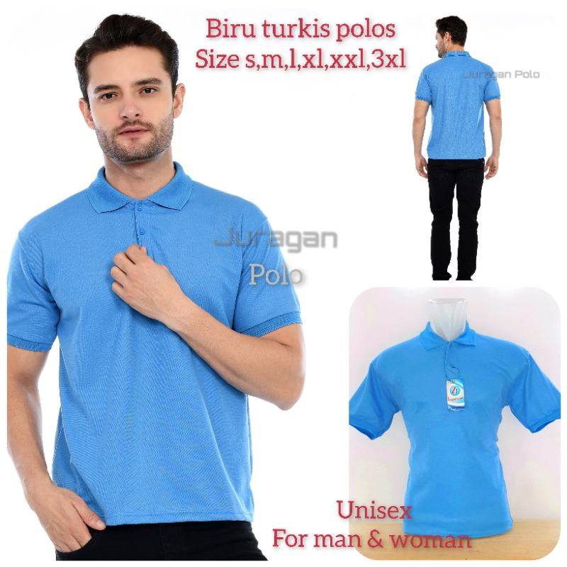 kaos polos/kaos kerah/poloshirt biru pdk kerah polos/kombinasi