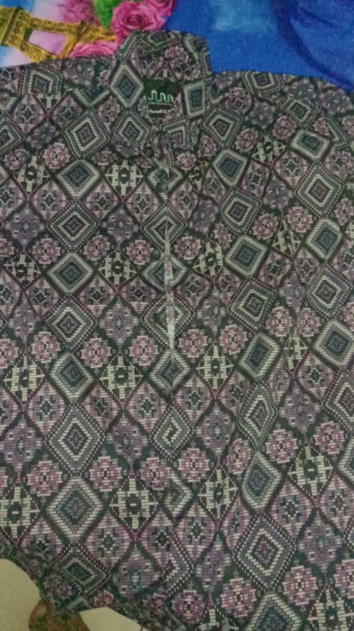 Mcw165 Kemeja Batik Songket Diamond Hitam Slimfit / Kemeja Batik Panjang Kemeja Batik Pria Terlaris