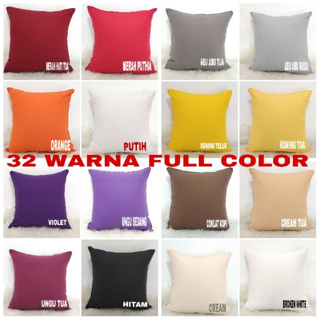 Bantal Sofa + Sarung Bantal Polos 40 x 40 cm