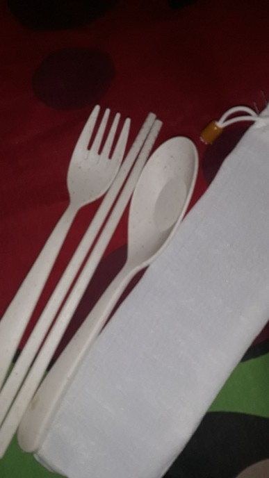 Set Makan Travel (sendok,garpu,sumpit) Kemas Pouch