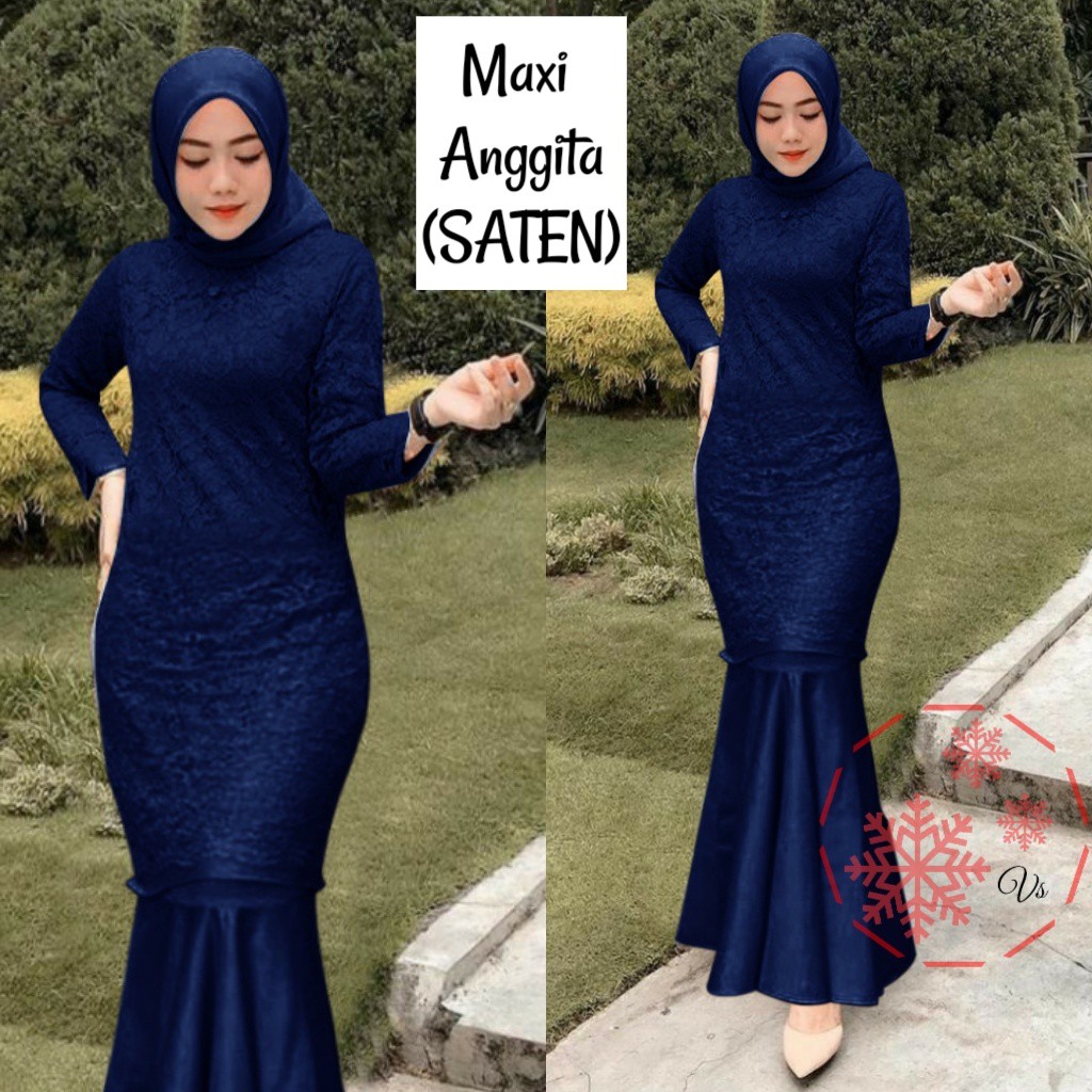 GAMIS BRUKAT MAXI ANGGITA MUSLIM FASHION KEKINIAN DRESS PESTA TERBARU COD