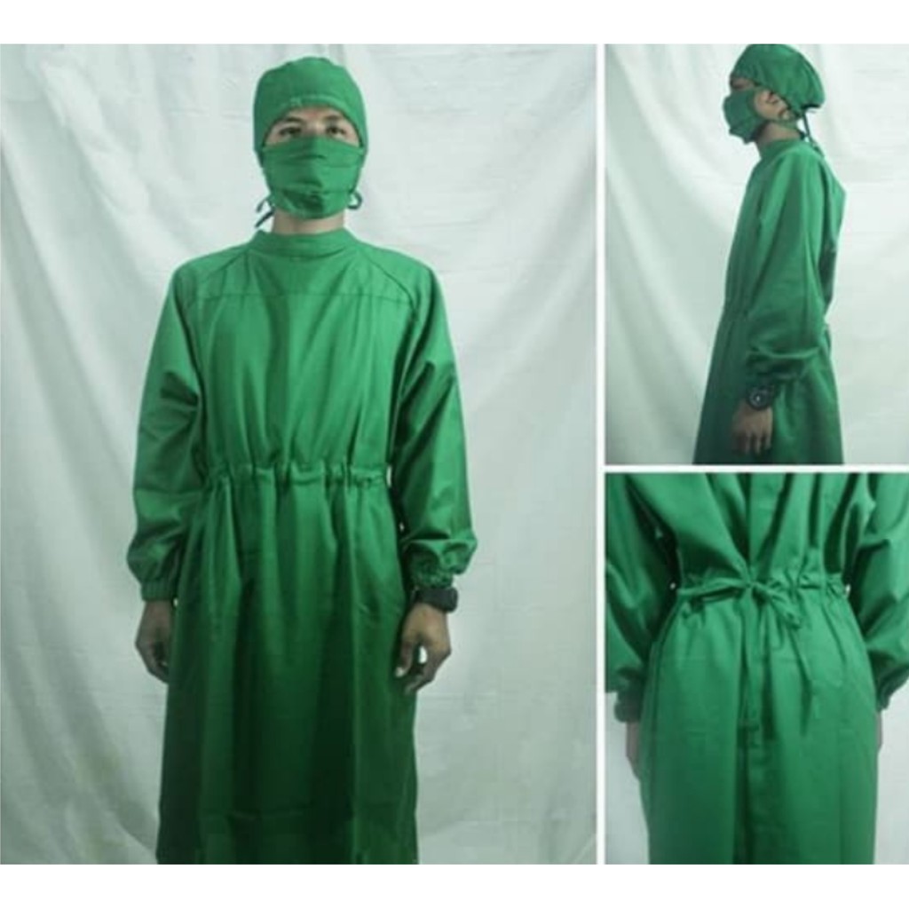 JUBAH OPERASI  GOWN  LENGAN PANJANG PRIA / WANITA BAHAN AMERICAN DRILL READY ALL SIZE