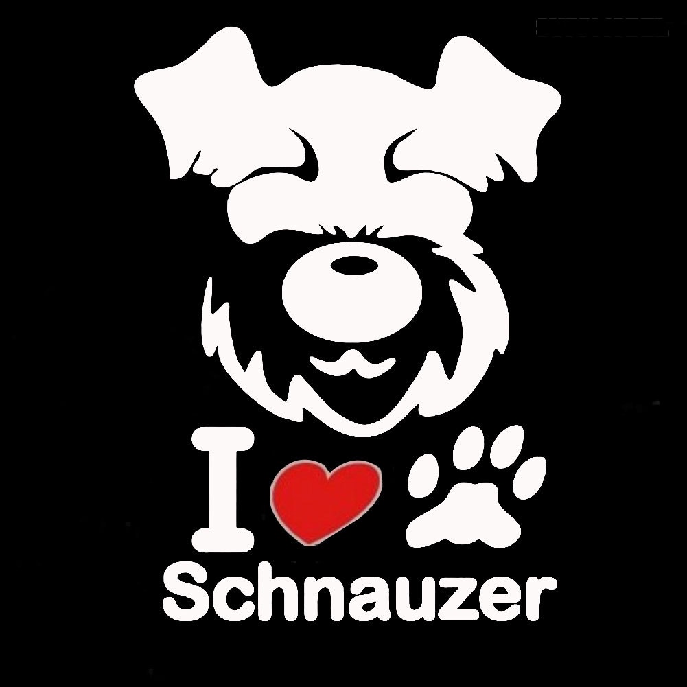 Sticker Decal Reflektor Dekorasi Mobil Gambar Anak Anjingtulisan I Love Schnauzer