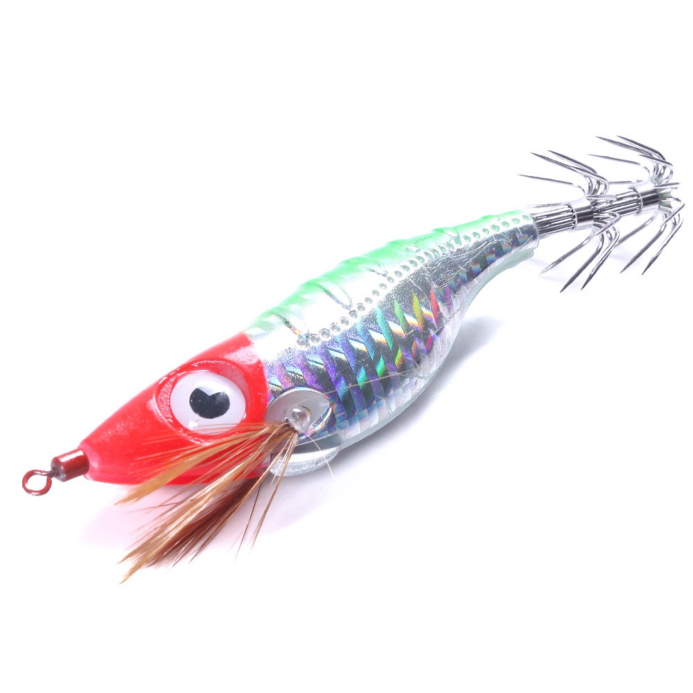 Hengjia 1pc Umpan Pancing Tiruan Bentuk Cumi-Cumi Bermata Besar 3D Eyes Shrimp Bait 9g / 10cm Floating Fishing Lure Squid Jig Hooks