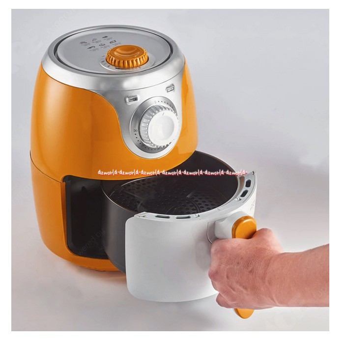 Ariete Airy Fryer Mini 2L Alat Penggorengan Tanpa Minyak Kapasitas 2 Liter Ariette Air fryer Airfryer Panci Penggorengan Warna Orange