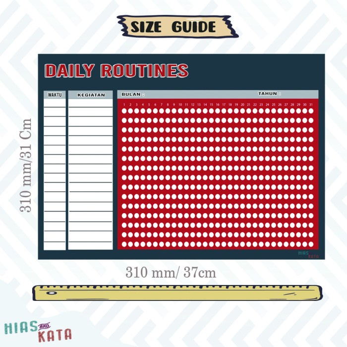 

Wow Planner Daily Routine Jadwal Rutinitas Sehari Hari Size A3+ Terlaris