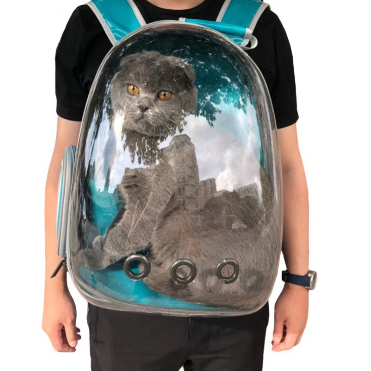 Adda Home - Tas Ransel Peliharaan Anjing Kucing Transparent Astraunat Capsule