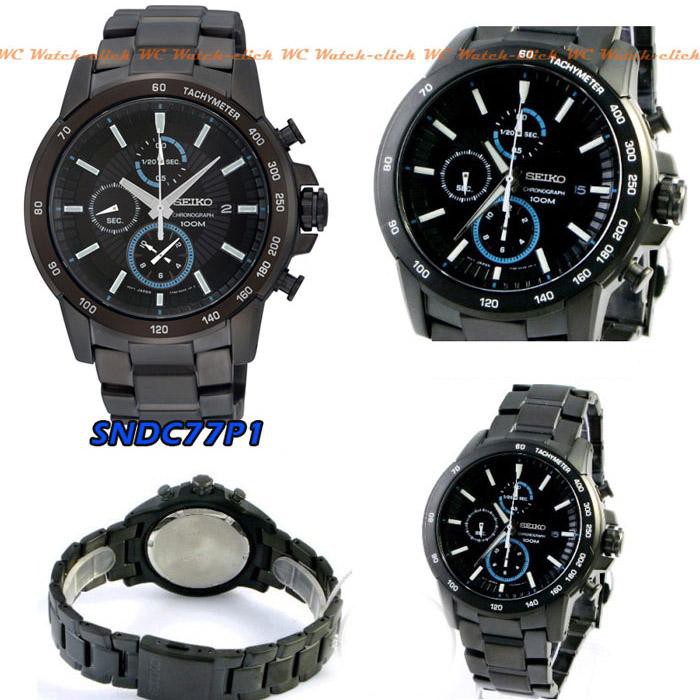 Seiko Criteria SNDC77P1 Quartz Chronograph Black Bracelet | Jam Pria SNDC77