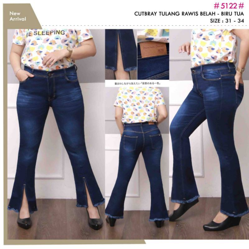 MELANI JEANS CUTBRAY RAWIS BELAH DEPAN (PREMIUM)