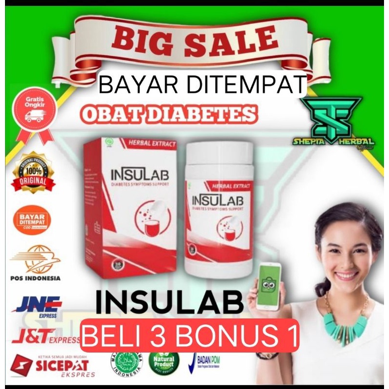 INSULAB OBAT DIABETES ALAMI 100% ORIGINAL,BELI 3 BONUS 1