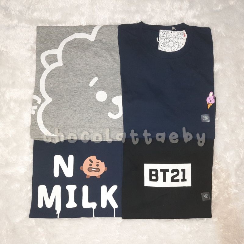 OFFICIAL TSHIRT KAOS GRAFIS UNIQLO X BT21 - RJ JIN - COOKY JK - SHOOKY SUGA