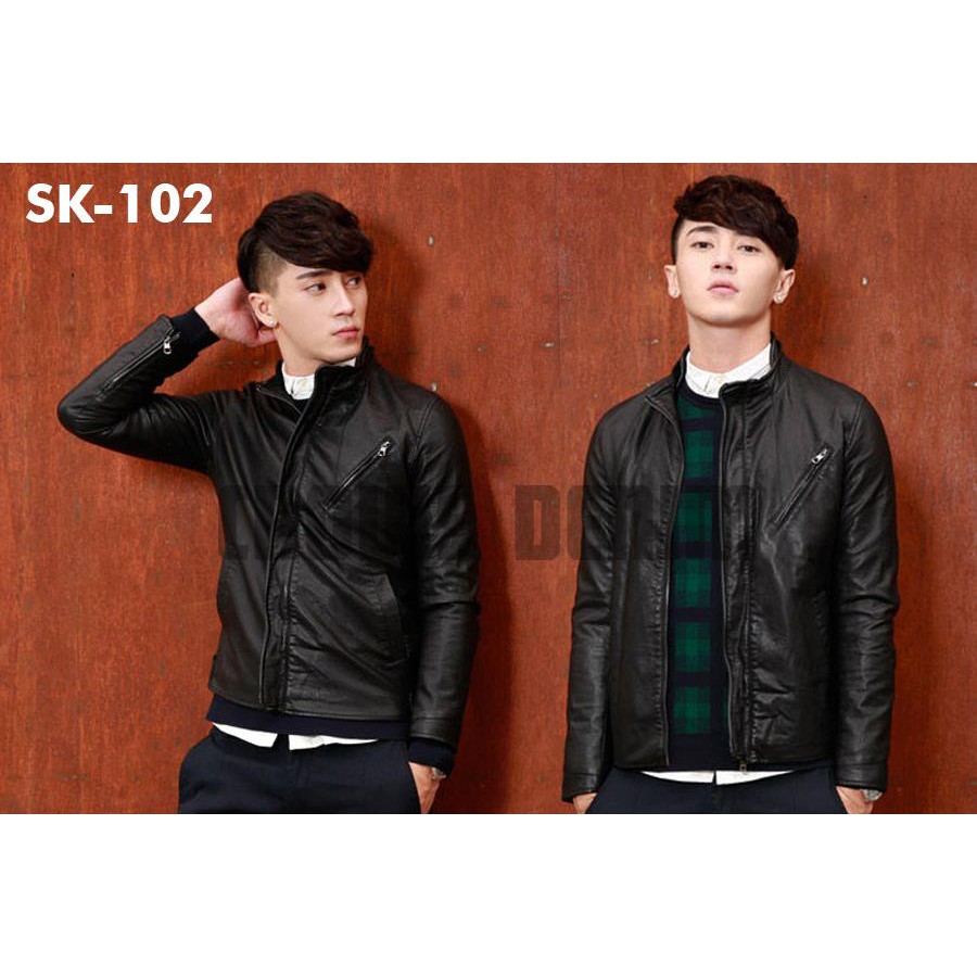 Jaket Kulit Black Biker Double Layer