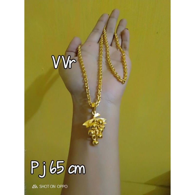 kalung nori liontin anggur sepuhan 65 cm