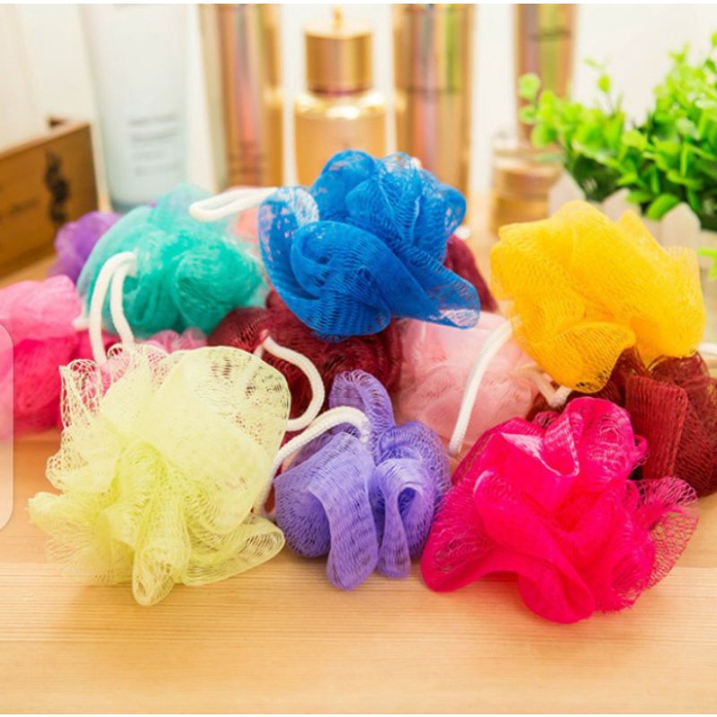 MINI SPONS MANDI WARNA WARNI - SHOWER PUFF BATH SPONGE SPONS JARING